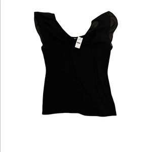 Brand new with tags size large black top from Express. Sheer short sleeves